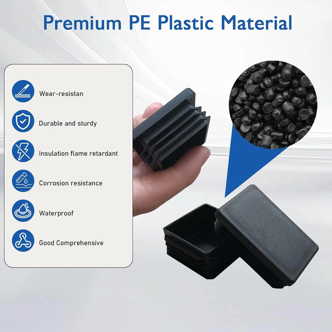 Yaleker 32 Adet 2.5x2.5x1.4cm Siyah Plastik Kare Boru Tıkanıcısı, Metal Boru护栏 Ve Mobilya Ayakları İçin Kayma Önleyici Korumalı Uyumlu Kapaklar Siyah