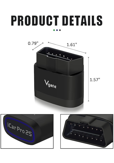 Pro 2S Bluetooth 5.2 Araç Tarama Aracı, iPhone, Android ve Windows için