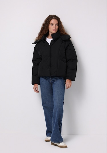 Colins Regular Fit Kapüşonlu Fermuarlı Astarlı Çıkarılabilir Kapüşonlu Kadın Siyah Mont Cl1076422 Q1.v1 Blk Siyah