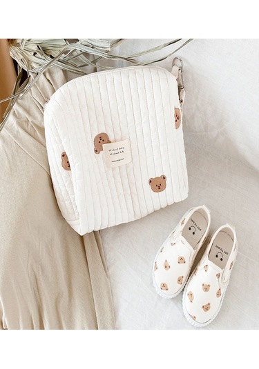 Suofeng 2021 Yeni Desenli Çanta: Embroidered Multi-fonksiyonlu Bebek Arabası Askılı Çanta, Bez Çantası, Anne Çantası - Yumuşak Pamuk Malzemeyle, Güvenli Fermuar Ve Organize Bölmeler Çok Renkli