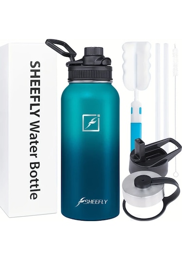 Willowhaven Navy Blue 32oz Paslanmaz Celik Termos Sızdırmaz 3 Kapaklı Bpa Free Lacivert