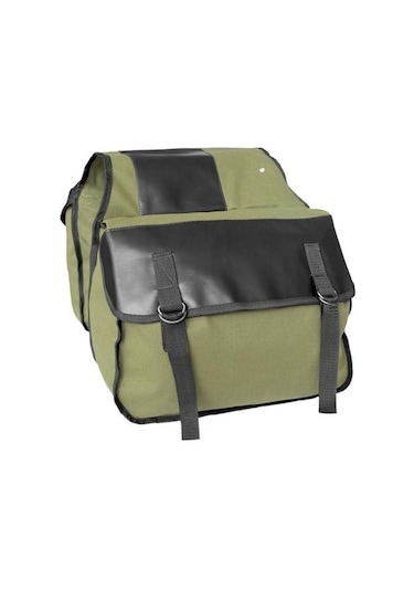 Taşınabilir Kanvas Motosiklet Heybe Çift Taraflı Arka Koltuk Saklama Bagaj Çantası Siyah