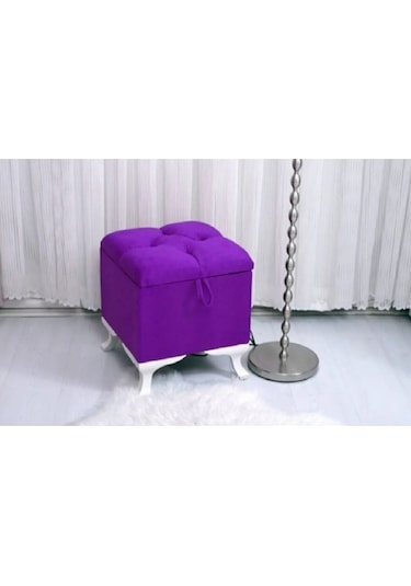 Lüks Sandıklı Kapitoneli Puf 45 45 Cm Pembe