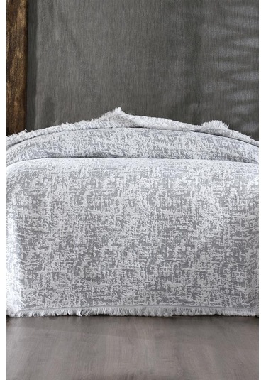 Puffy Pamuk Çift Kişilik Tek Battaniye 200x220 Gri Gri