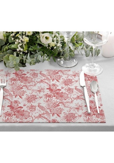 Red Garden Kumaş Amerikan Servis 4'lü Set 35x50 Keten Kumaş Ulusl. Yıkama Ve Solmama Sertifikası Çok Renkli