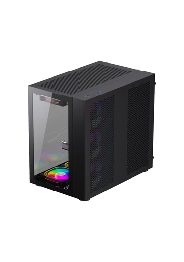 SNT Warzone II Midi Tower 7x120 MM ARGB Uzaktan Kumanda Atx Siyah Gaming Kasa