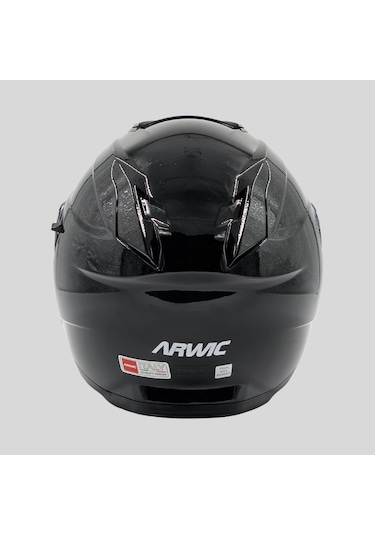 Arwic AR935 Parlak Çene Açılır Ece-R 22.06 Motosiklet Kaskı Siyah