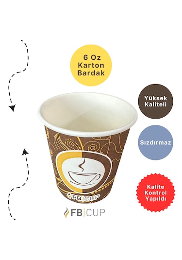 Fb Cup 6 Oz Karton Bardak 3.000 Adet Sızdırmaz