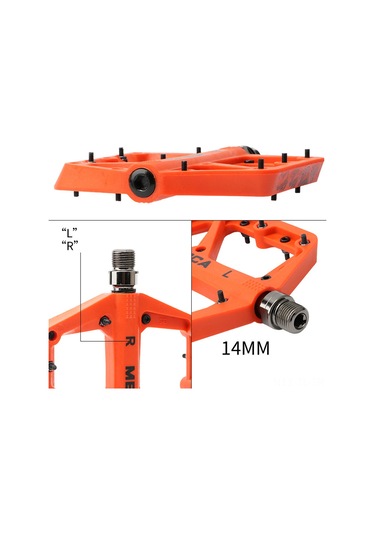 Hombey Meroca Dağ Bisikleti Pedalları Nilon + Çelik 115mm Geniş 8 Anti-skayma Çivi Su Geçirmez 14mm Evrensel İğne Xc Off-road Kırmızı Çok Renkli