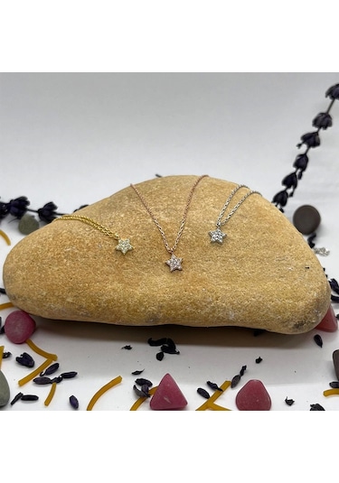 925 Ayar Gümüş Yıldız Kolye Gümüş