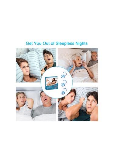 Hangfox Uyku Ve Horlama Yardımcısı 4'lü Set: Ev Alevi Burun Klipsi, Horlamayı Engelle, Burun Akışını Sağla