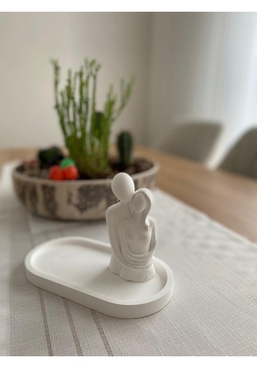 Bernami Mumluk Şamdanpinterest Art Dekoratif Biblo Sarılan Çift Ve Sunum Tabağı 2'li Set Diğer
