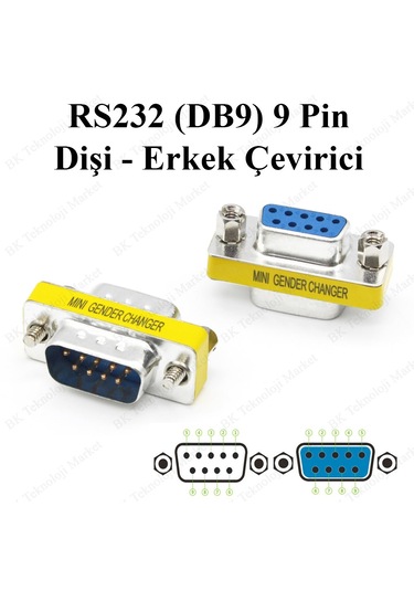 9 Pin Rs232 Db9 Pin Erkek-dişi Seri Kablo Cinsiyet Değiştirici