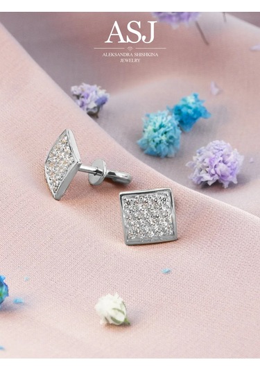 Asj Gümüş Küpeler Kareler 925 Ayar Gümüş 155346156 beyaz