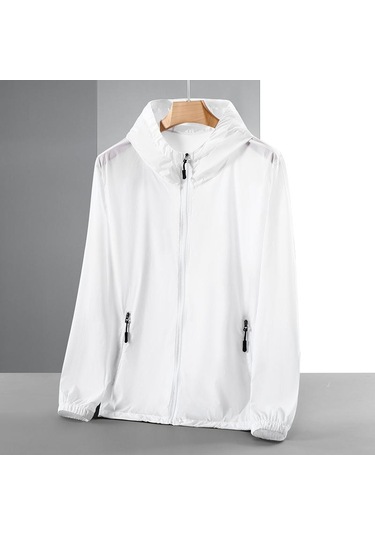 Yaz Güneş Koruma Giyim Erkek Kadın Ultra Ince Artı Boyutu Güneş Koruyucu Ceket Çiftin Çabuk Kuruyan Ceket Beyaz
