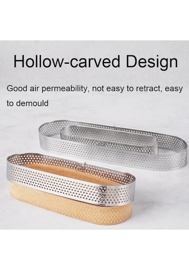 Dancemonkey Bn1006 Paslanmaz Çelik Daire Delikli Kek Kalıbı 2.7 İnç, Daha Geniş Kenarlar Gri