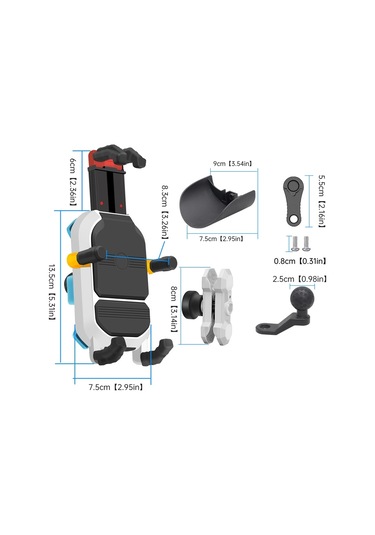 Sones Renkli Motosiklet Şok Emici Navigasyon Cep Telefonu Tutucu Ayna Montajı
