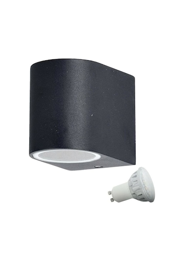 5 Adet 7 Watt Amber Işık Ledli Tek Yönlü Iç Ve Dış Mekan Aplik Siyah