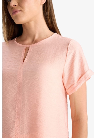 Defacto Regular Fit Yuvarlak Yaka Kısa Kollu Bluz C8831ax25smpn339 Pembe