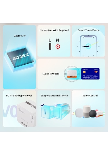 Sonoff Zbmını L2 Tek Yangın Çift Kontrol Akıllı Açma / Kapama Anahtarı Modülü Cep Telefonu Uzaktan Ses Kontrol Anahtarı