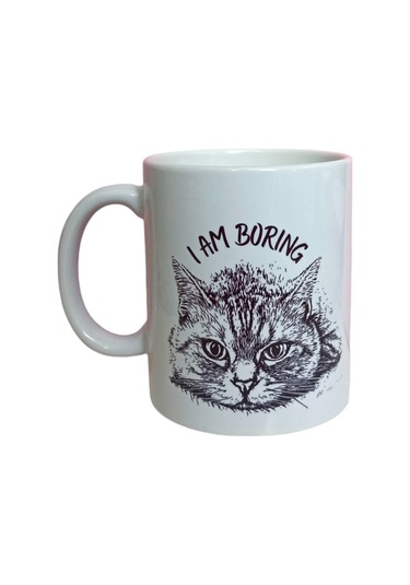 Kedi Desenli I M Boring Baskılı Kupa
