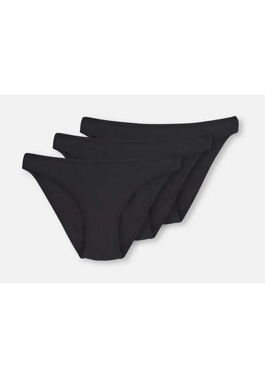 3 Lü Paket Dagi Bayan Düşük Bel İzsiz Slip Külot 5101kc Siyah