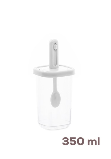 Porsima 4365 7li Kaydırmalı Kaşıklı Sızdırmaz Kapaklı Etiketli Baharatlık Seti - Saklama Kabı Beyaz Beyaz