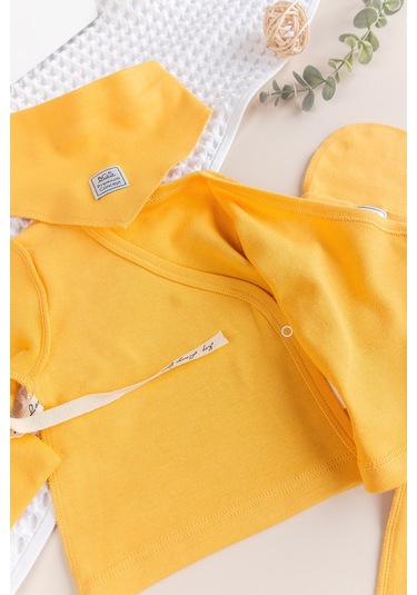 Kendinden Eldivenli Natural Bebek Hastane Çıkışı Bebek Takımı Çok Renkli