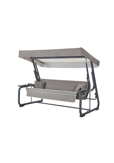 Rubus 4  Kişilik Bahçe Balkon Teras Salıncağı - Kırçıllı Gri