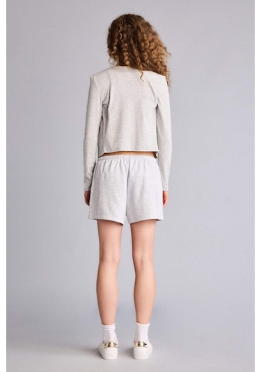Defacto Standart Fıt Sweatshirt Kumaşı Şort G7956ax26hsgr256 Gri-gr256