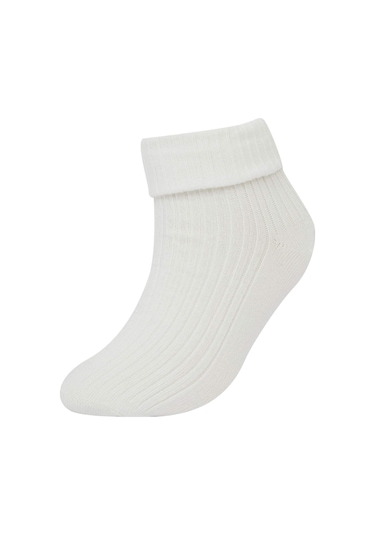 DeFacto Kız Bebek Dikişsiz 4'lü Pamuklu Uzun Çorap C9092A5NSKR1 Çok Renkli