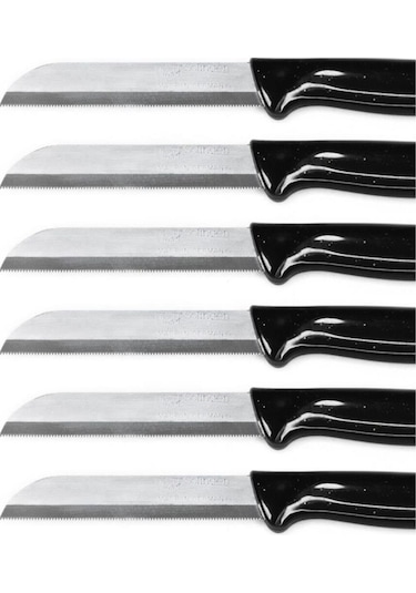 Solingen Simli Delikli Siyah 6 Lı Meyve Bıçağı Seti 153-99-1521