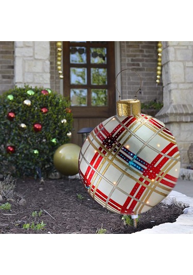 Hfambition Kış Mevsimi Dekorasyon Balonu 60cm Dış Mekan Pvc Şekerpare Desenli Hava Toyu - Mavi Kar Tanesi Çok Renkli