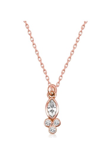 Gümüş Çiğ Damlası Mekik Tektaş Kadın Kolye (546140409)