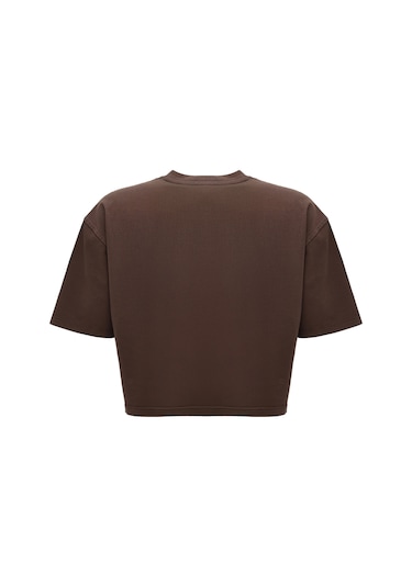 Reebok Sally Tee Kahverengi Kadın Kısa Kol T-shirt 000000000102690242 Kahverengi