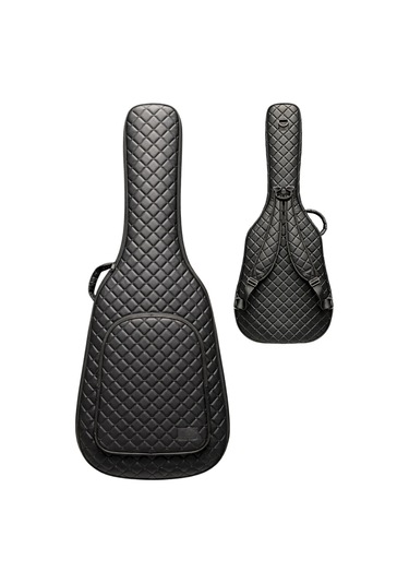 Klasik Gitar Çantası-kılıfı-kalın-gigbag-siyah Kapitoneli-suni Deri
