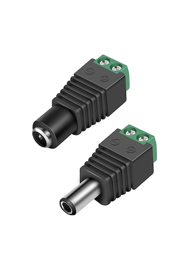 Dc Dişi+Erkek 5.5x2.1mm Klemensli Güç Konnektörü Seti