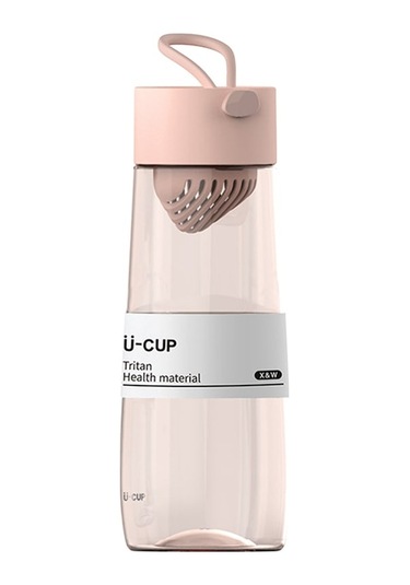 Pratik Taşınabilir 500ml Spor Su Matarası - Sızdırmaz, Filtreli, Askılı 112 Karakter Pembe Pembe