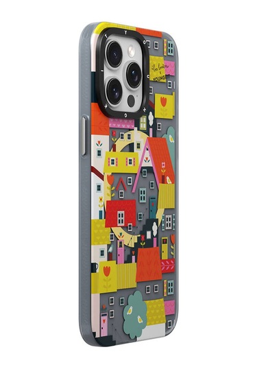 İphone 15 Pro Uyumlu Kılıf Magsafe Özellikli Bee Brown Youngkit Colorful Life Serisi Kapak Sarı