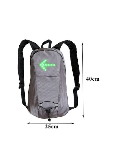 Pazly Gece Bisiklet Güvenliği İçin 15l Su Geçirmez Güvenlik Led Sırt Çantası, 500mah Şarjlı Çok Renkli Çok Renkli