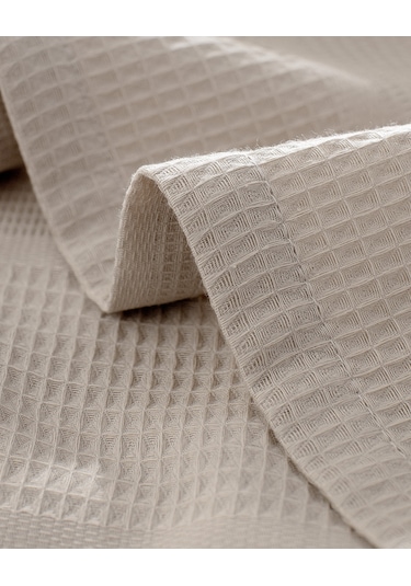 Madame Coco Mathilda Tek Kişilik %100 Pamuk Karde Düz Pike Takımı - Bej 8684427200407 Ekru