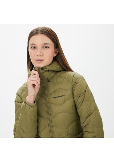 Peak Performance Helium Down Hood Kadın Yeşil Outdoor Mont Düz G79620040 Yeşil