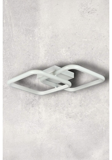 Kira Beyaz Renk Salon - Mutfak - Hol Beyaz Led 2 Li Avize Beyaz