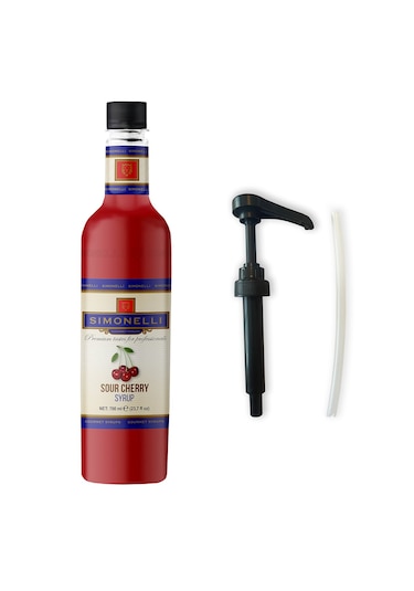 Simonelli Kahve ve Kokteyl Şurubu Vişne Aromalı 700 ML + Pompa