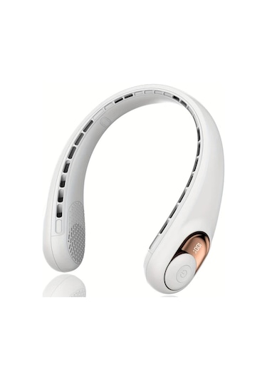 Xuweiwei Beyaz Usb C Boyun Fanı Led Göstergeli 3 Ayarlı Hız Ultra Sessiz Uzun Ömürlü Pil Taşınabilir Fan