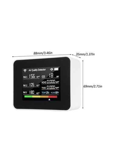 Ebitda Tuya Wi-fi Hava Kalitesi Ölçer 13'ü 1 Arada Beyaz Beyaz
