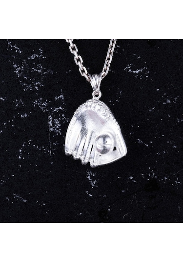 925 Ayar Gümüş Beyzbol Eldiveni Kolye - El Yapımı Spor Kolye - Beyzbol Tutkunları İçin Minimalist Takı - Sporculara Hediye Gümüş