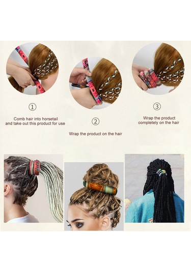 Dofolink Kırmızı Spiral Saç Bağı - Kıvrılabilir Külot Saç Teli - Etnik Stili Yüksek马尾 İçin - Saklama Çantası İle - Model 71770 Kırmızı