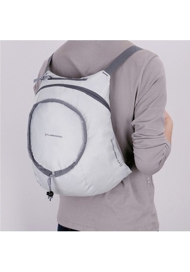 Zcjb Naylon Su Geçirmez Katlanabilir Hafif Depolama Katlanır Sırt Çantası Beyaz Beyaz