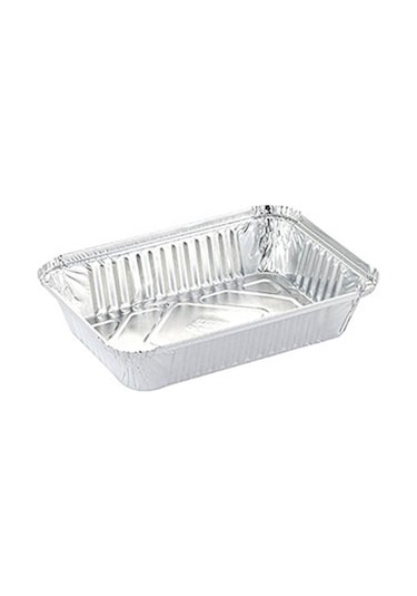Alüminyum Kap 1000 Gr Yayvan 100Lü Ebat Yok-Gümüş